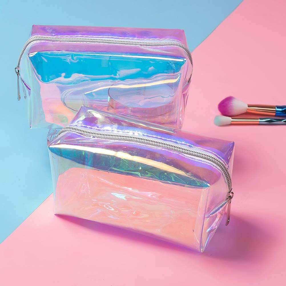 TROUSSE DE MAQUILLAGE HOLOGRAPHIQUE TRANSPARENTE