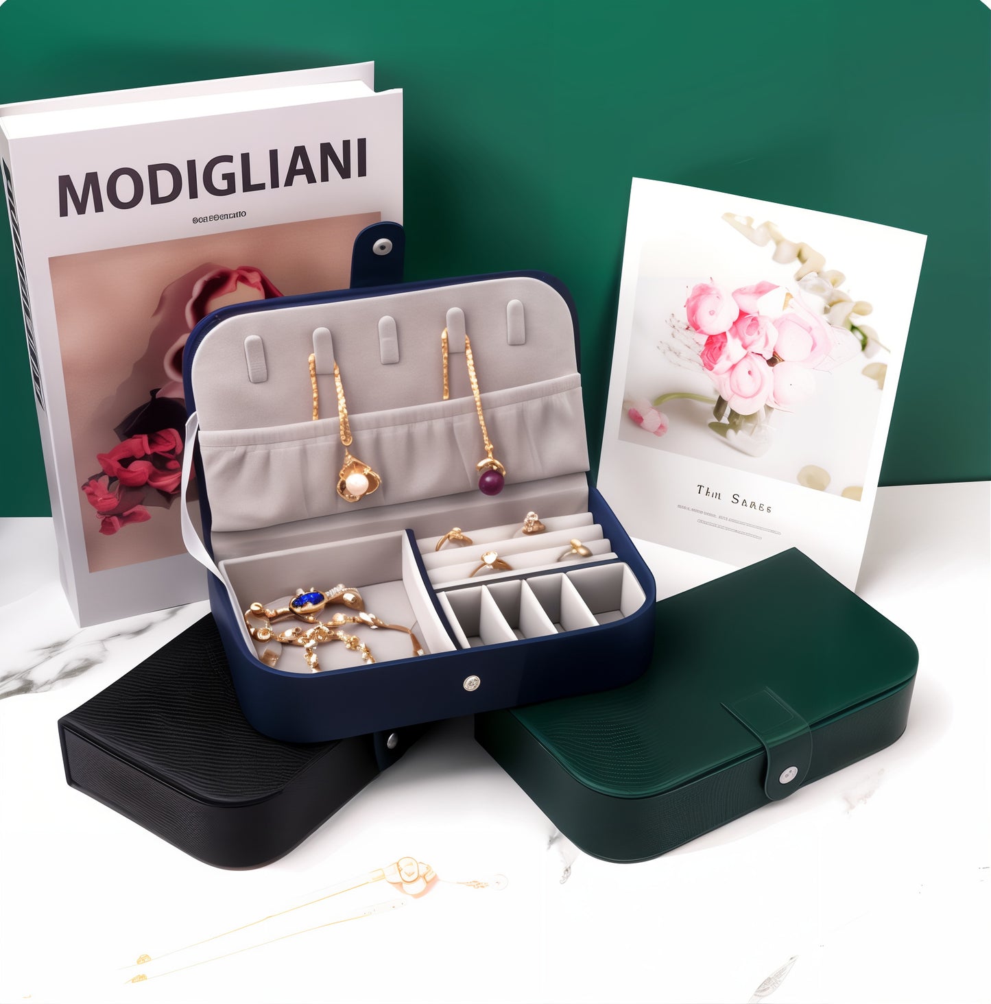 Boite à bijoux de poche à main