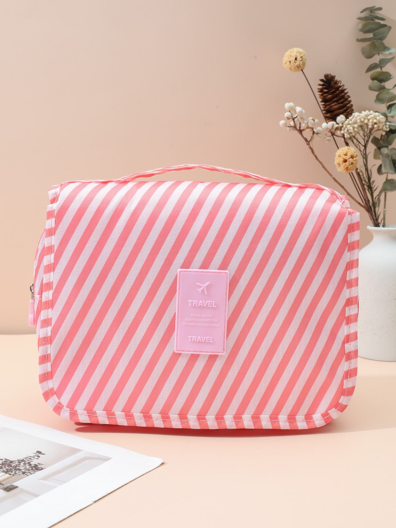 TROUSSE DE MAQUILLAGE À RAYURES