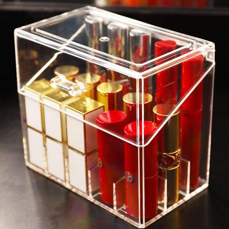 RANGEMENT ROUGE À LÈVRES TRANSPARENT À 15 COMPARTIMENTS