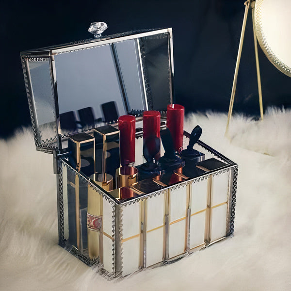 RANGEMENT DE ROUGE À LÈVRES EN VERRE VINTAGE