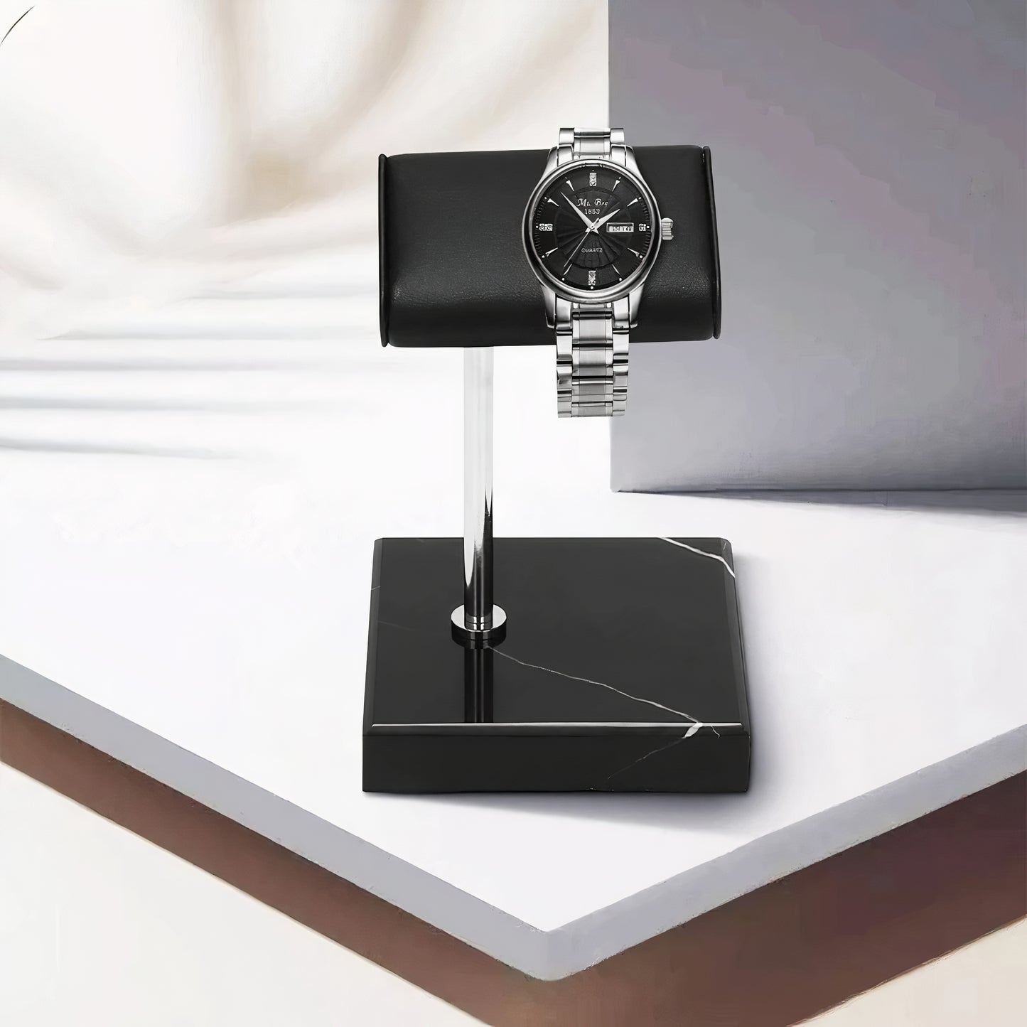 Support montre marbre noir