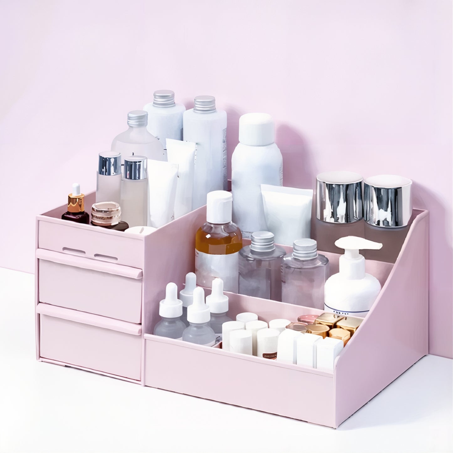 organisateur maquillage avec compartiments