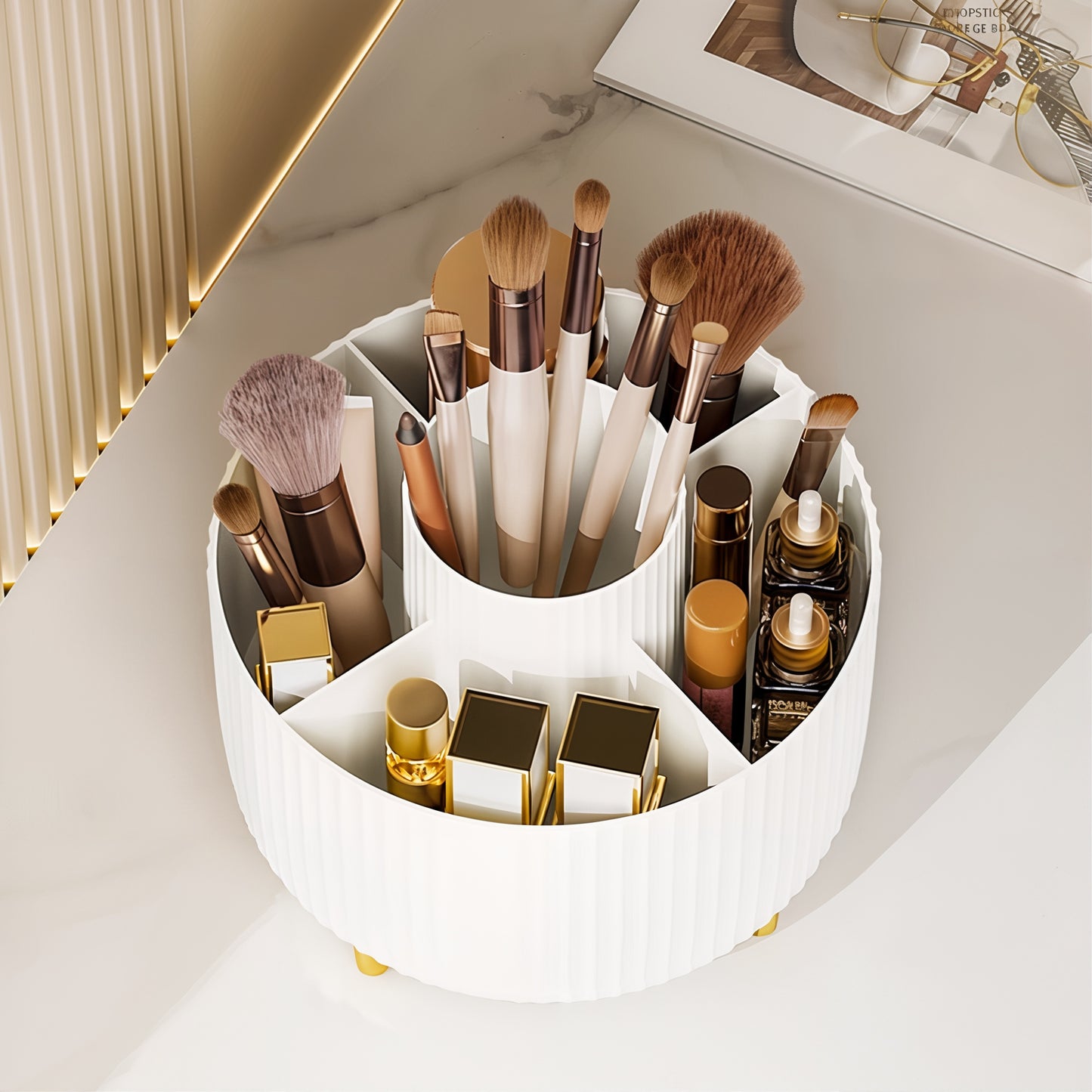 Organisateur rangement maquillage rotatif