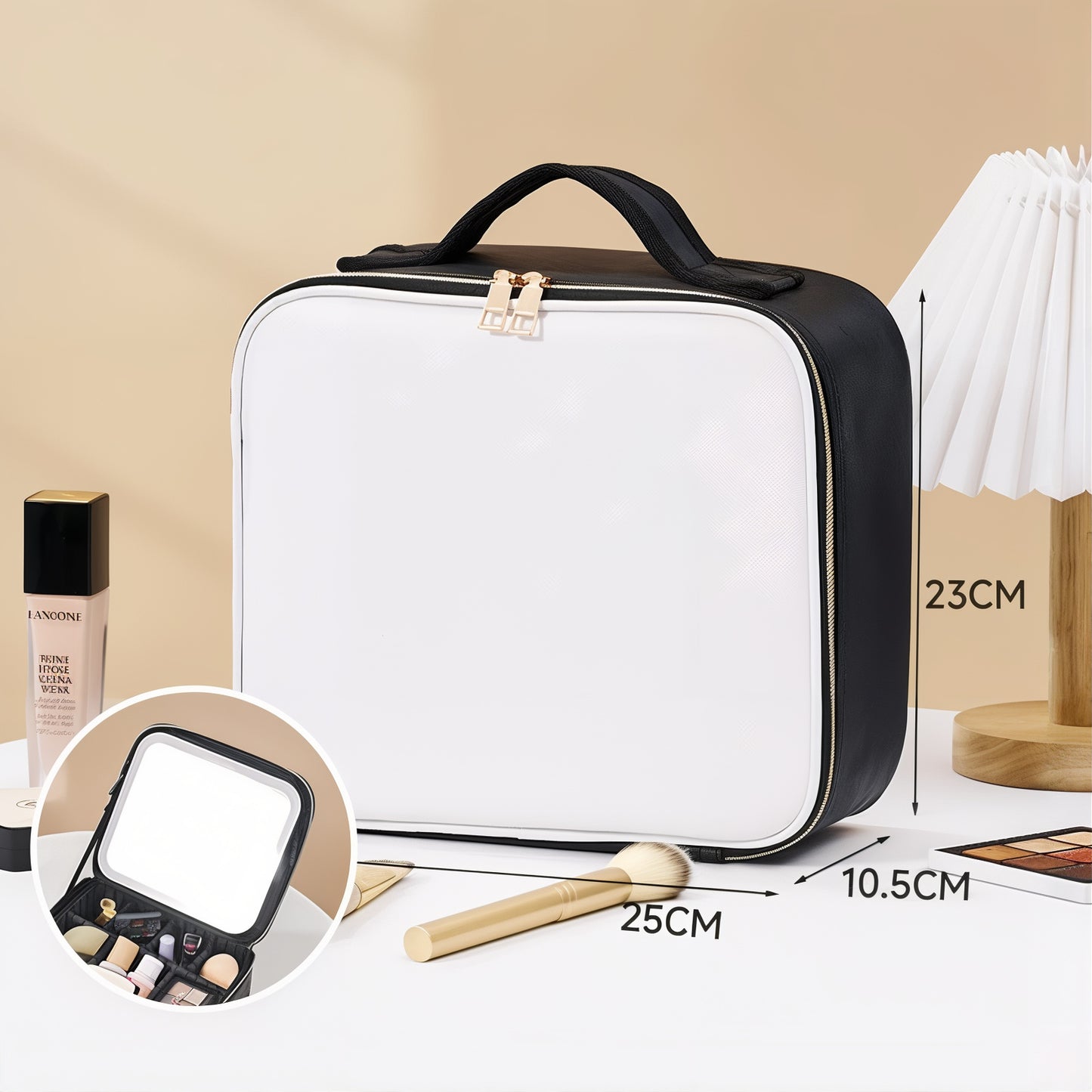 Trousse de maquillage avec miroir LED