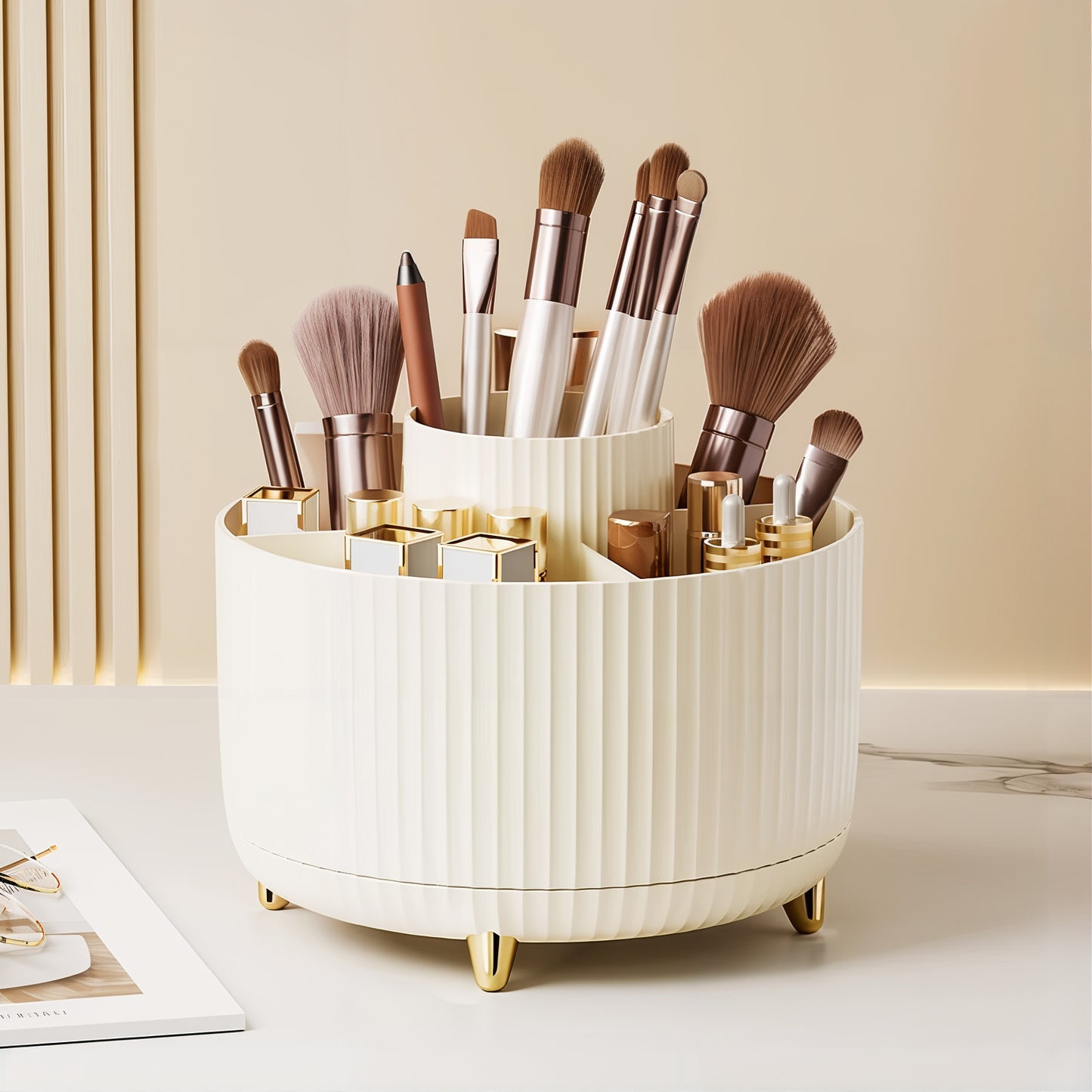 Organisateur rangement maquillage rotatif