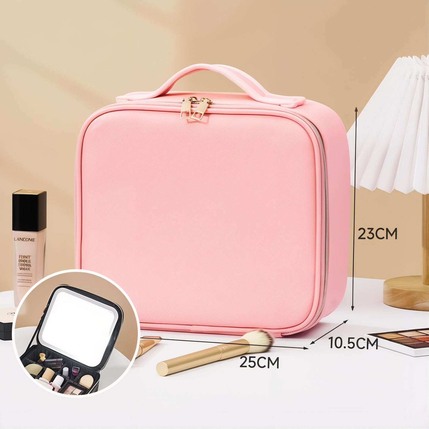 Trousse de maquillage avec miroir LED