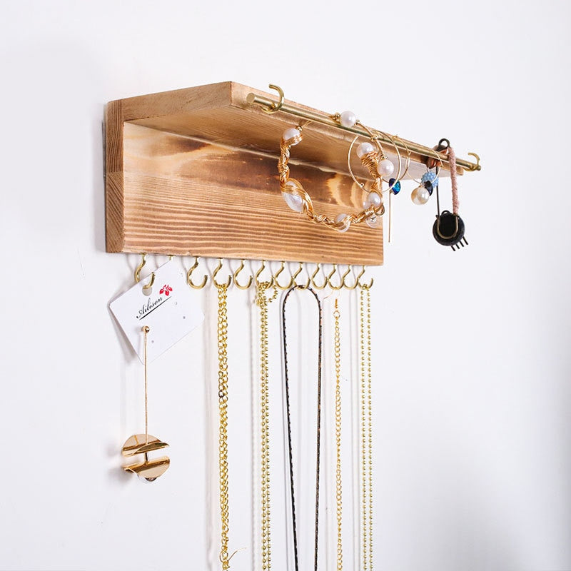Porte bijoux mural en bois