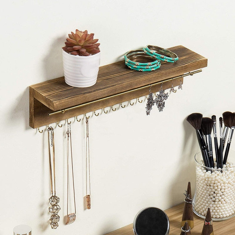Porte bijoux mural en bois