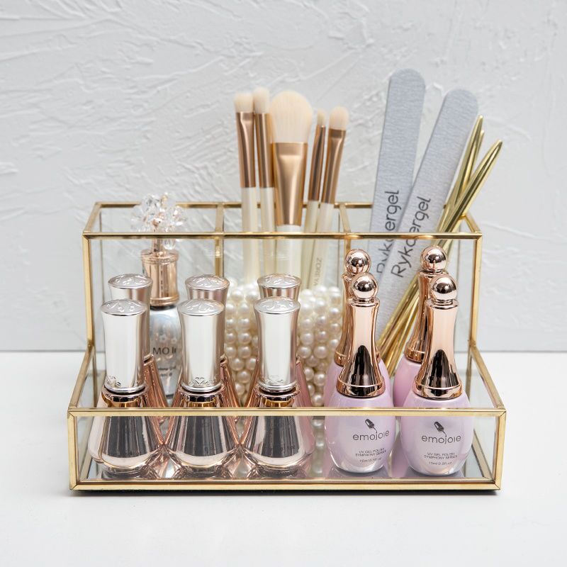 RANGEMENT DE MAQUILLAGE EN VERRE TRANSPARENT