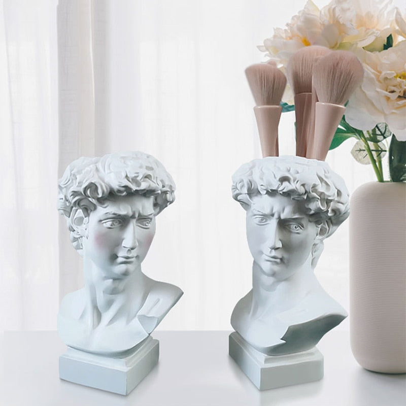 statue pot rangement pinceaux makeup
