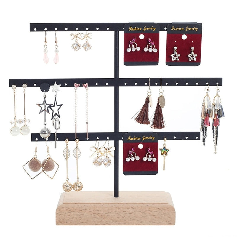 Porte boucles d'oreilles design 3 étages