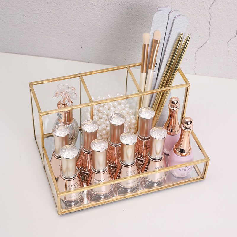 RANGEMENT DE MAQUILLAGE EN VERRE TRANSPARENT