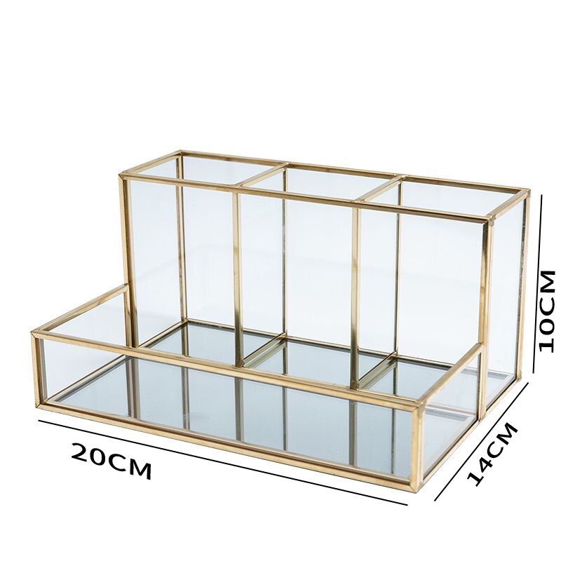 RANGEMENT DE MAQUILLAGE EN VERRE TRANSPARENT