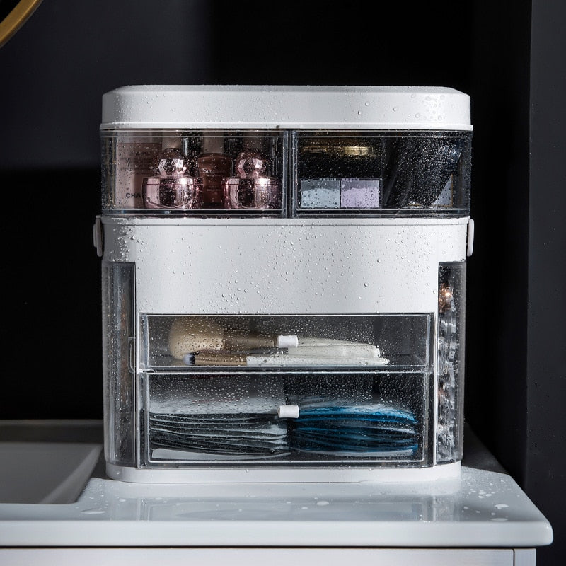 Boite de rangement maquillage en miroir LED