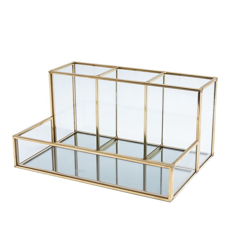 RANGEMENT DE MAQUILLAGE EN VERRE TRANSPARENT