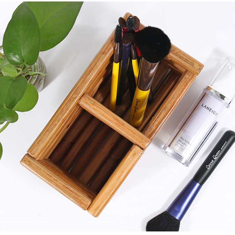 pot pinceaux maquillage en bois