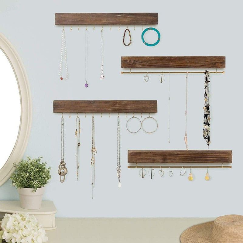 Porte bijoux mural en bois