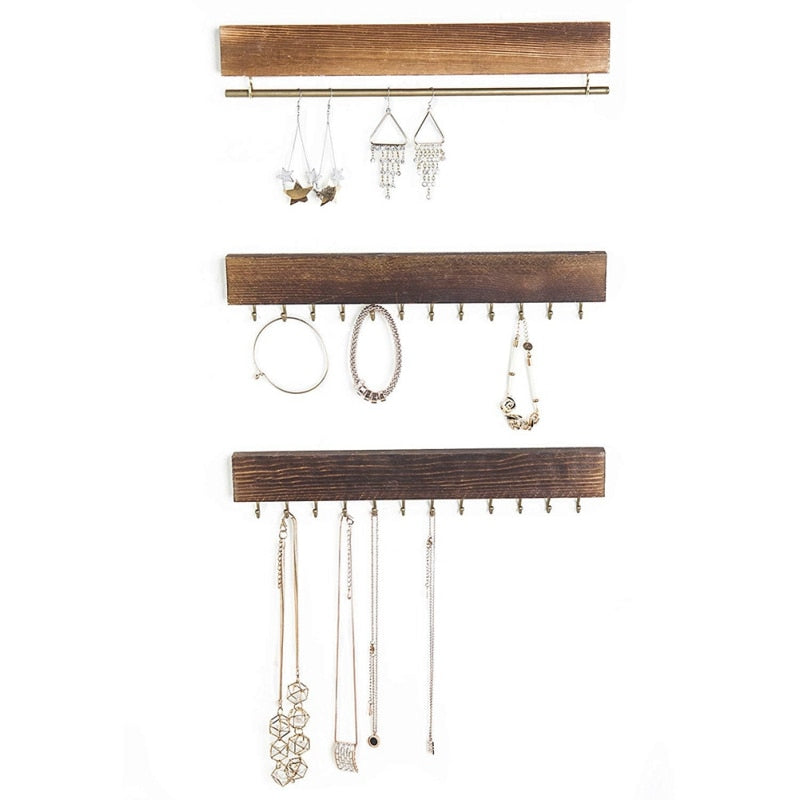 Porte bijoux mural en bois