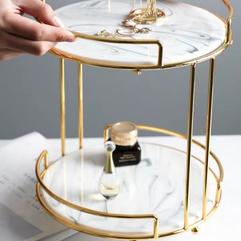 rangement maquillage en marbe