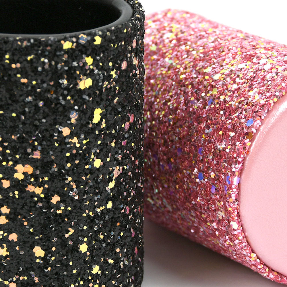 Pot à pinceaux de maquillage à paillettes