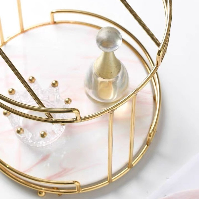 rangement maquillage en marbe