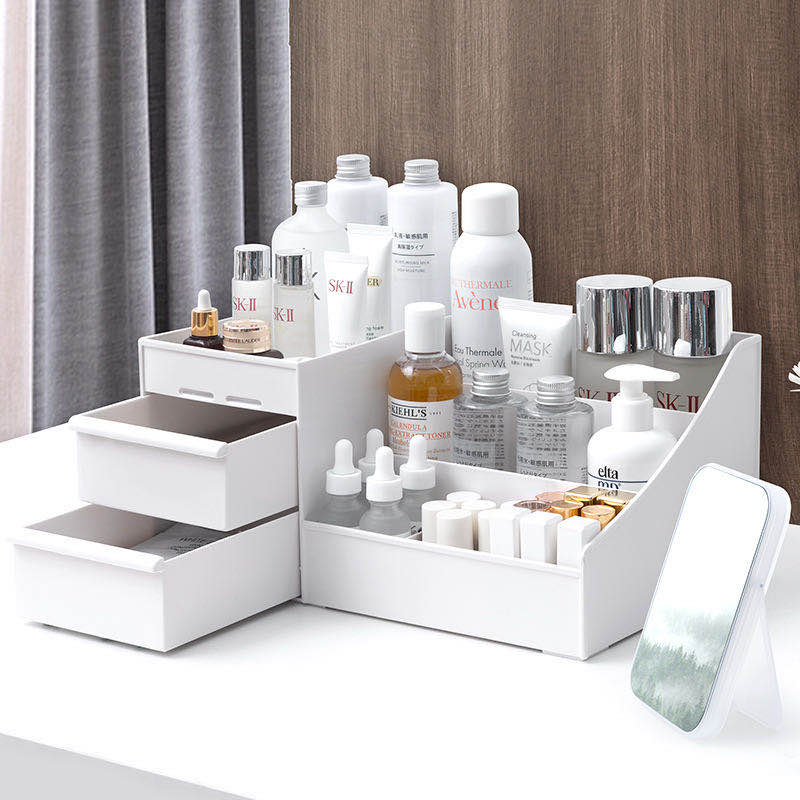 Boite de rangement de maquillage blanche