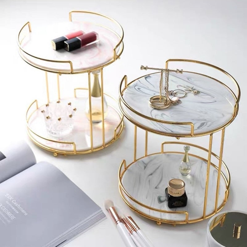 rangement maquillage en marbe