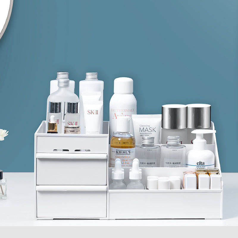 Boite de rangement de maquillage blanche