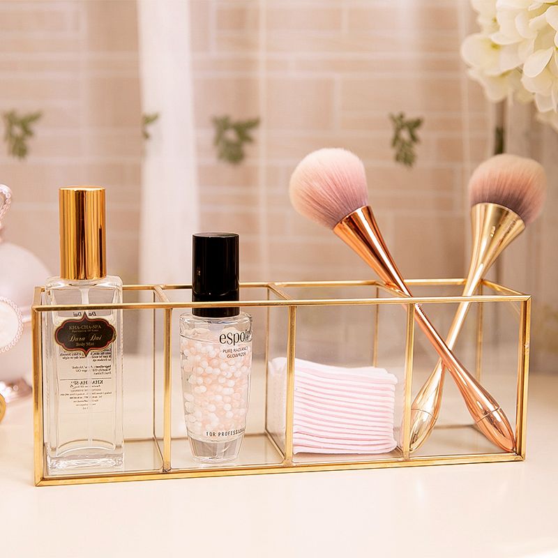 Pot pinceaux de maquillage doré