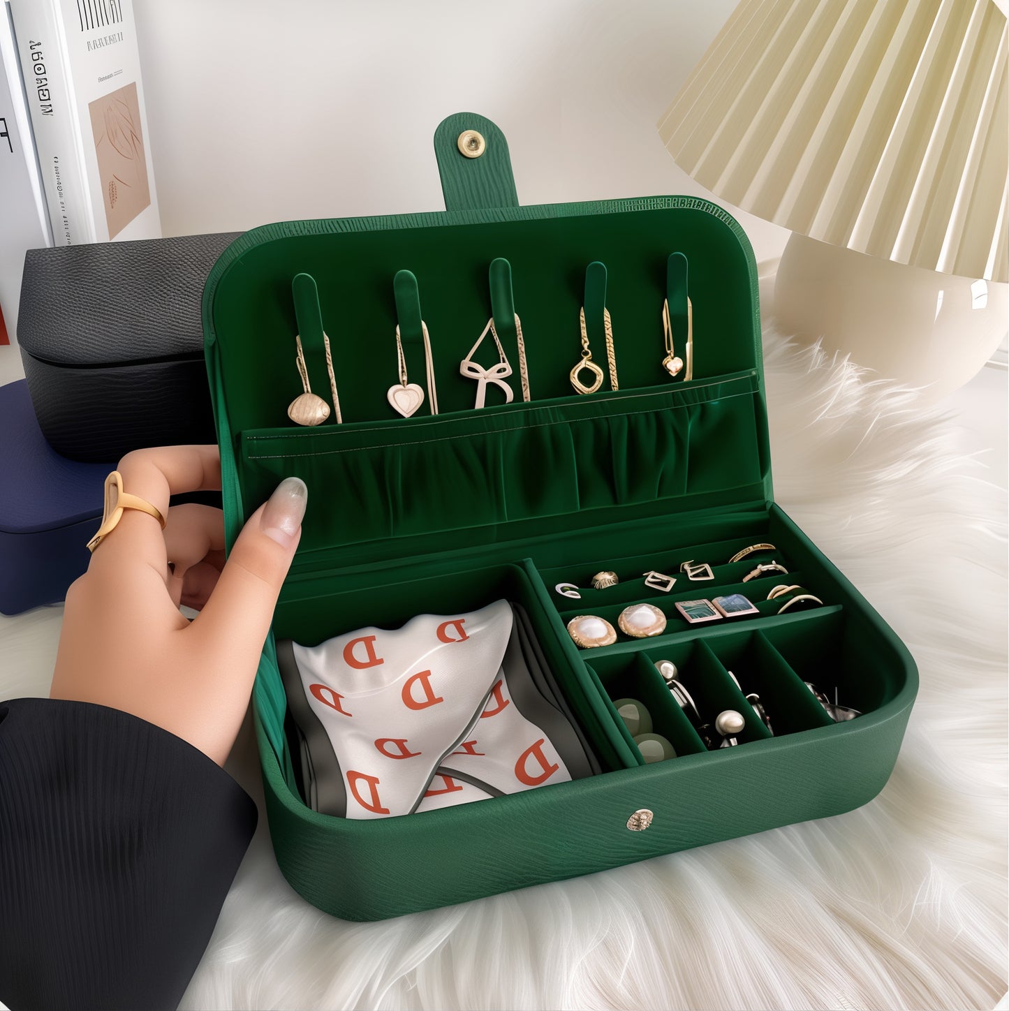 Boite à bijoux de poche à main