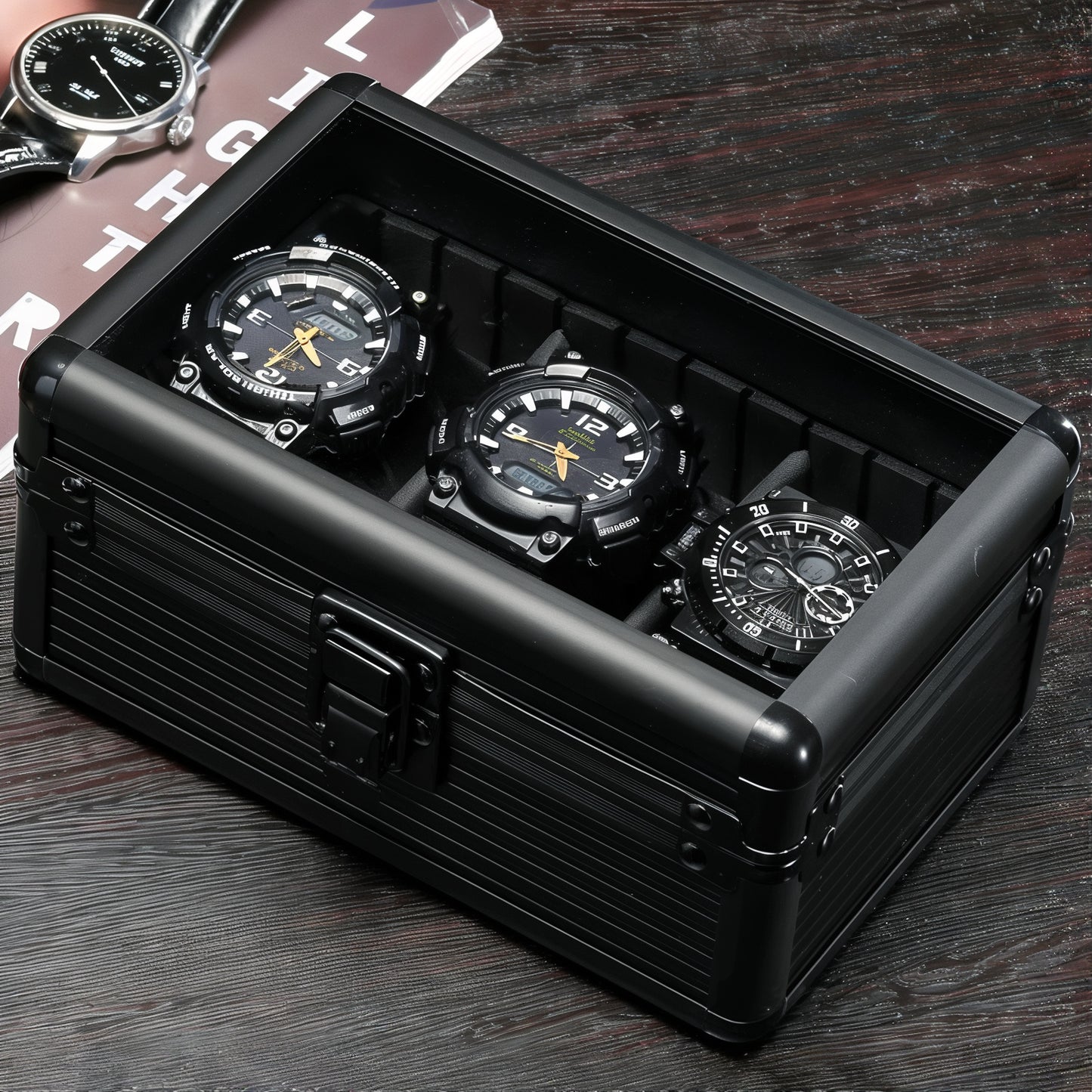 Boîte de Rangement pour Montres en Alliage d'Aluminium