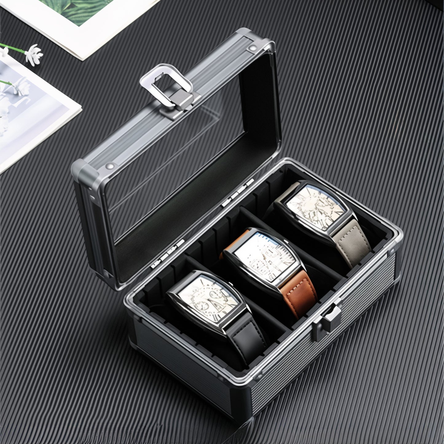 Boîte de Rangement pour Montres en Alliage d'Aluminium