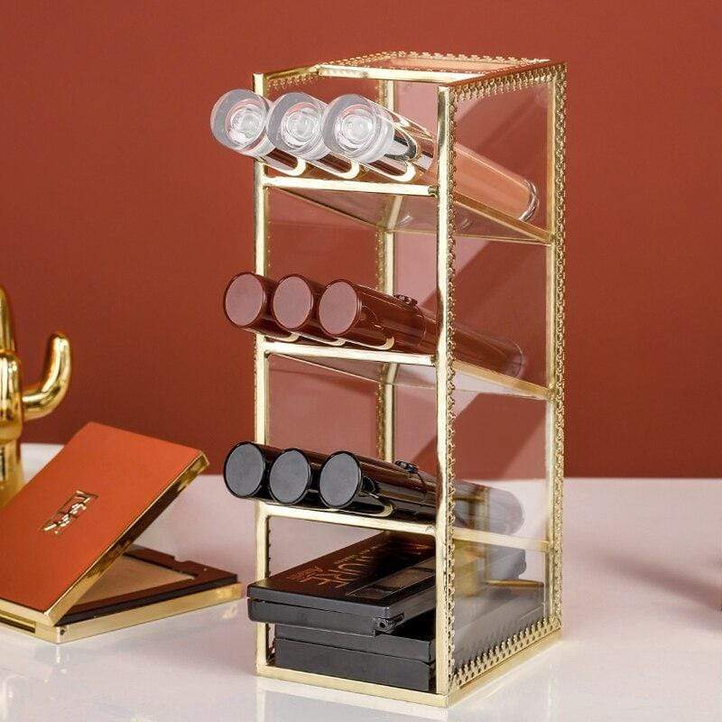 PETIT RANGEMENT DE MAQUILLAGE DORÉ