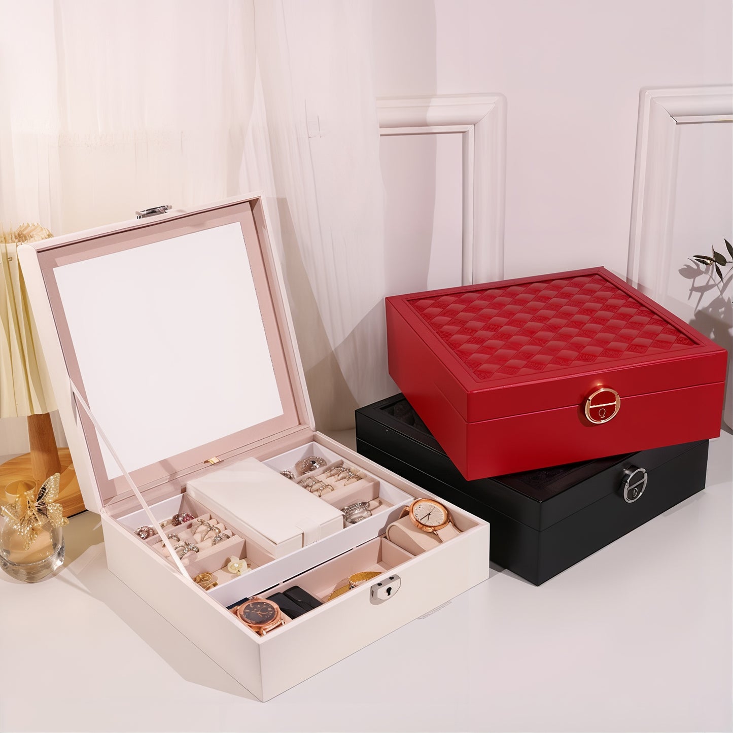 BOITE À BIJOUX AVEC MIROIR PROFESSIONNELLE