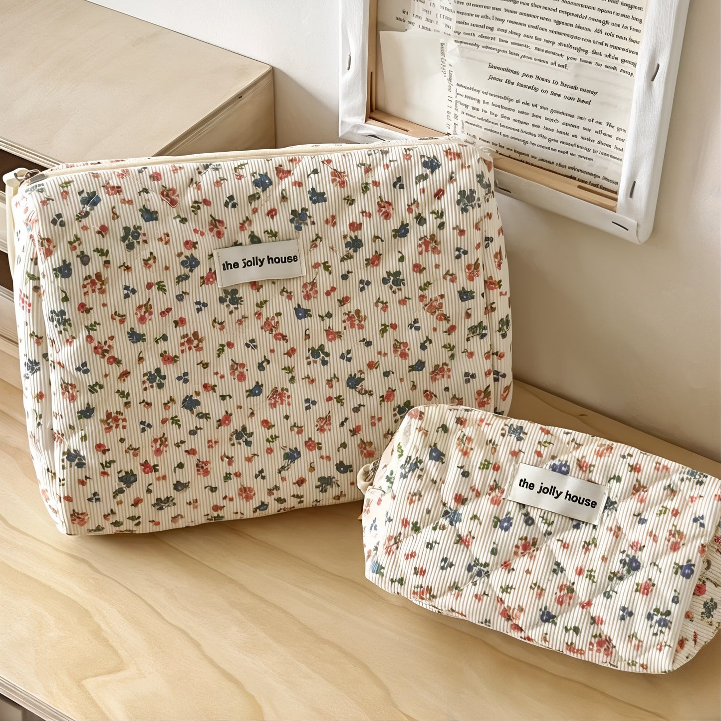 Trousse et Boîte de Rangement Fleurie