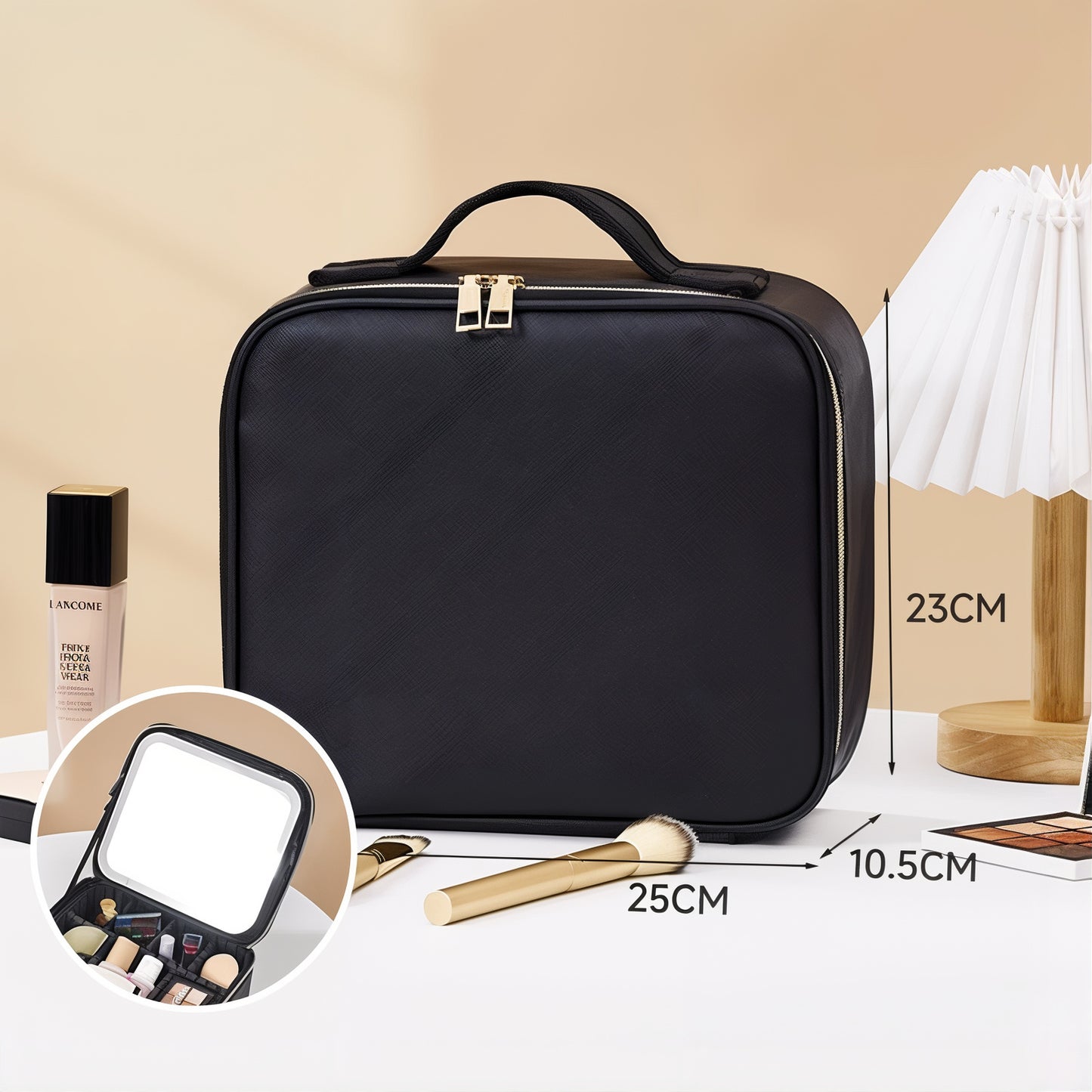 Trousse de maquillage avec miroir LED