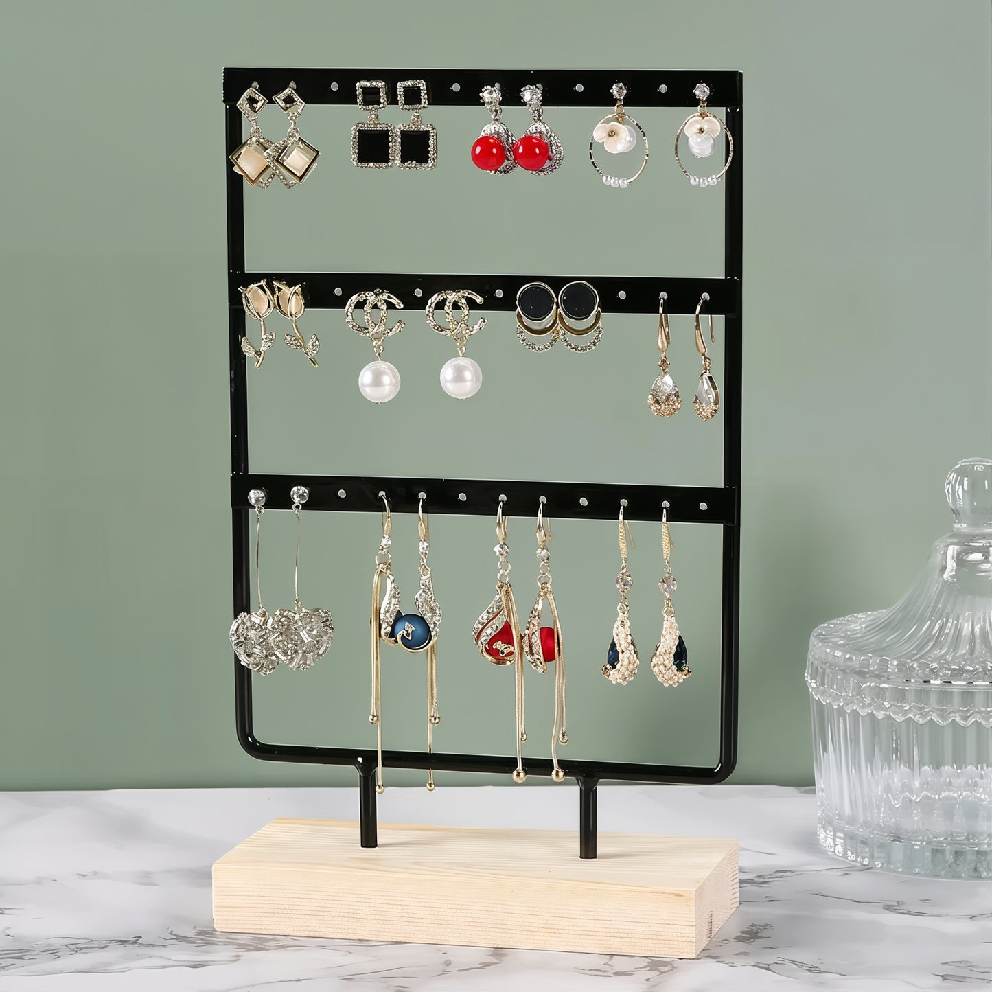 Présentoir de bijoux boucles d'oreilles en métal à plusieurs tailles