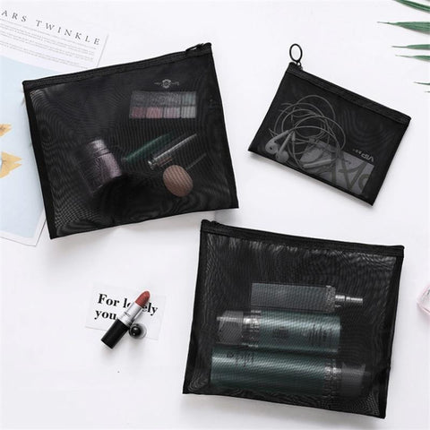 TROUSSE DE MAQUILLAGE 3 EN 1 NOIR TRANSPARENTE