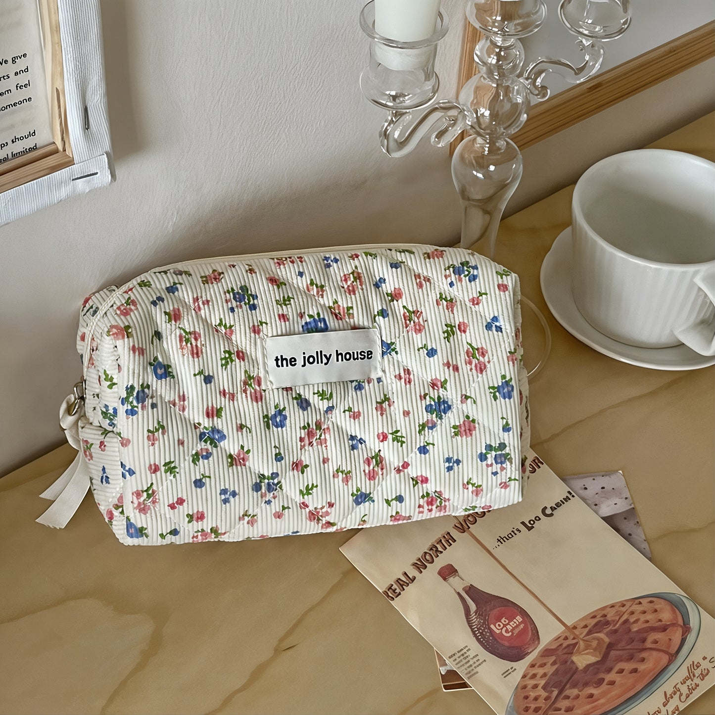 Trousse et Boîte de Rangement Fleurie