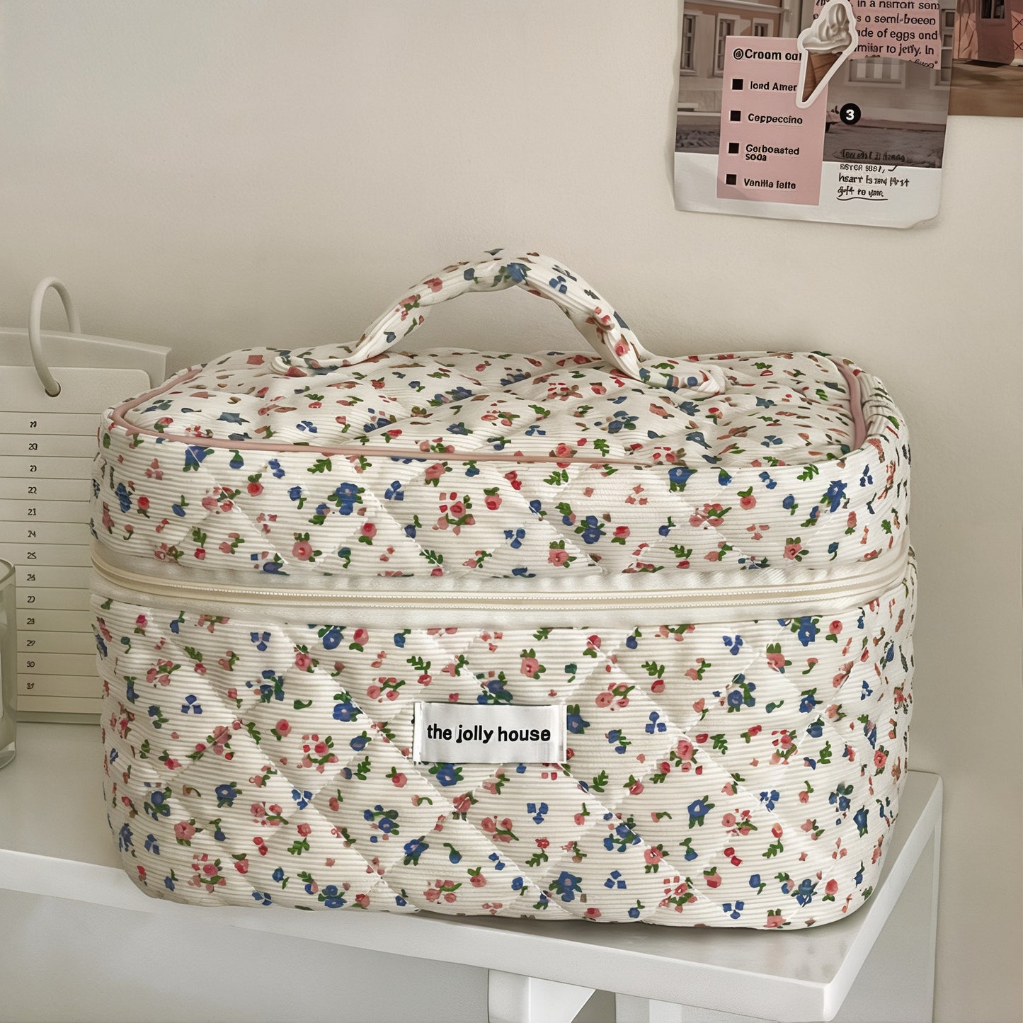 Trousse et Boîte de Rangement Fleurie