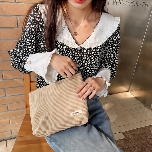 Trousse de rangement en velours côtelé