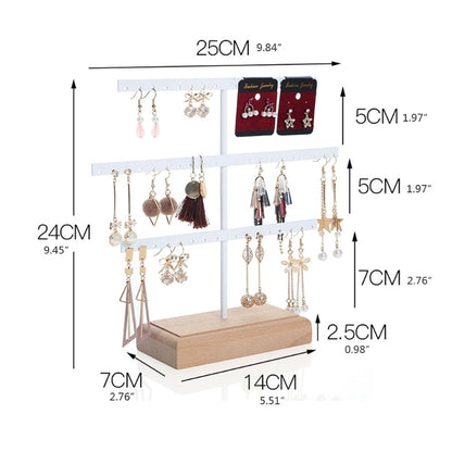 Porte boucles d'oreilles design 3 étages